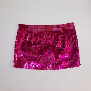 Pink Sequin Mini Skirt for Cocktail Parties